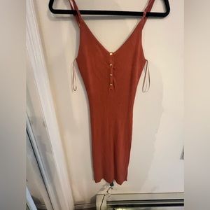 MIDI dress spagetti straps burnt orange color